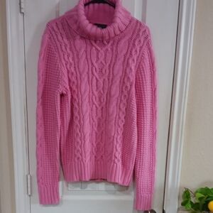 Ralph Lauren Pink Cowl Neck Sweater LATEN JEANS COMPANY Cable Knit